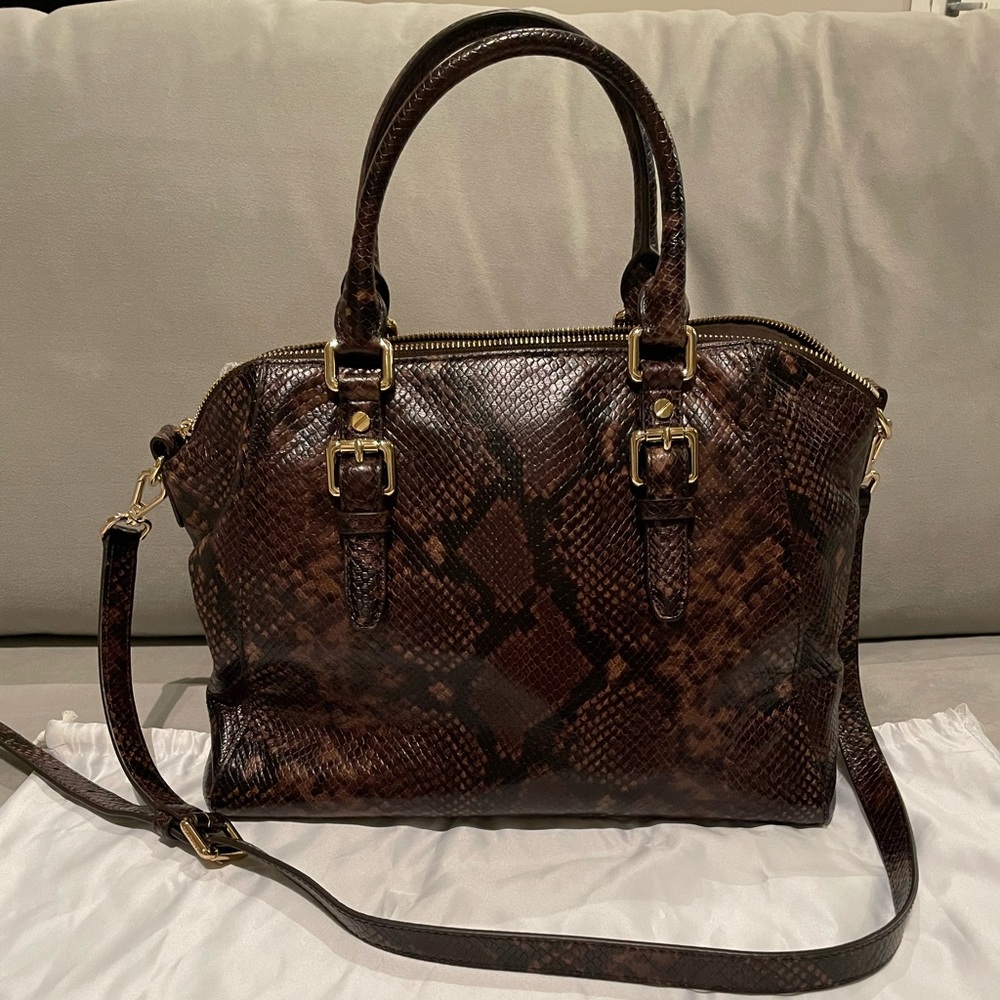 Michael Kors Large Bedford Top Zip Python Embosse… - image 2